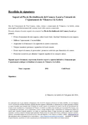 Lee más sobre el artículo Ajuda’ns a revitalitzar el comerç de Vilanova i la Geltrú amb una signatura.